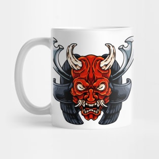 Oni And Samurai Helmet Mug